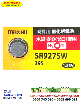 Maxell SR927SW _Pin 395; Pin đồng hồ Maxell SR927SW 395 Silver Oxide 1.55v _Made in Japan